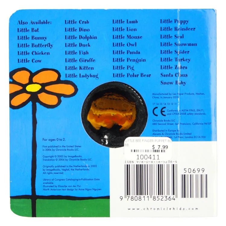 Little Bee Finger Puppet Book back cover