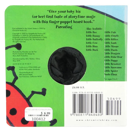 Little Ladybug Finger Puppet Book back cover
