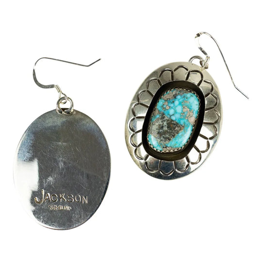 Silver earrings with turquoise stone and &
