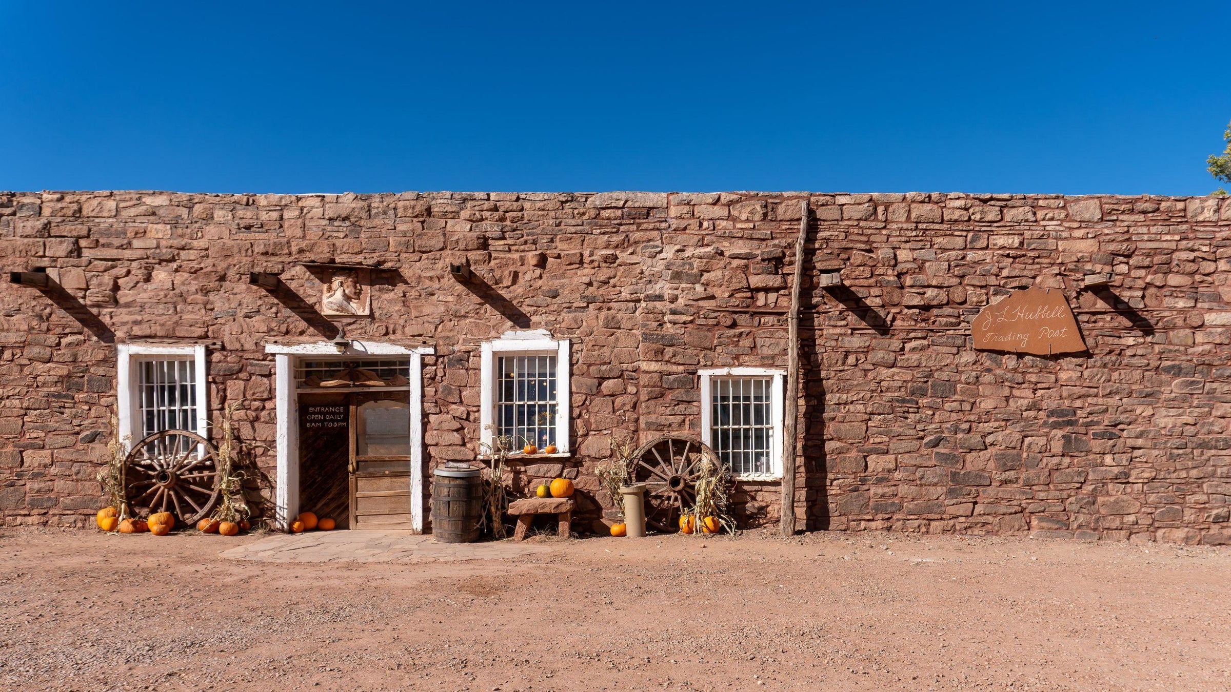 An image of the front of the Hubbell Trading Post National Historic Site.