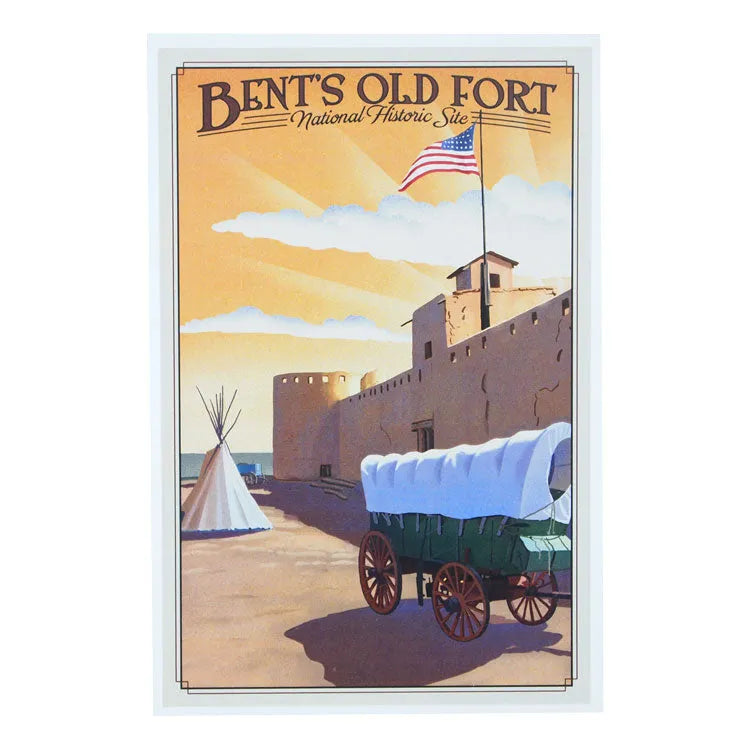 Bent's Old Fort National Hist. Site Postcard - Wagon