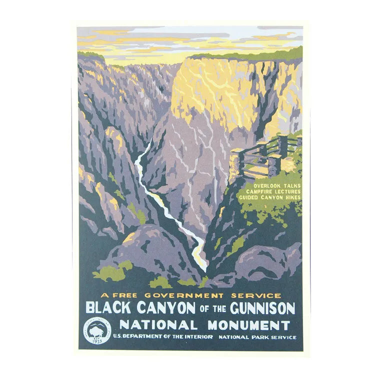 Black Canyon of the Gunnison National Park Postcard - WPA Style