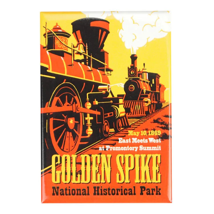 Golden Spike National Hist. Park Magnet - 2 Trains Graphic