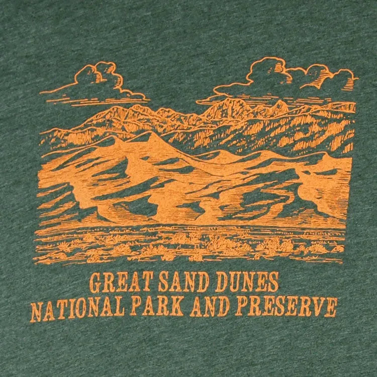 Great Sand Dunes National Park T-Shirt - Backcountry detail of graphic