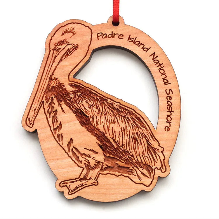 Padre Island National Seashore Wood Ornament - Pelican