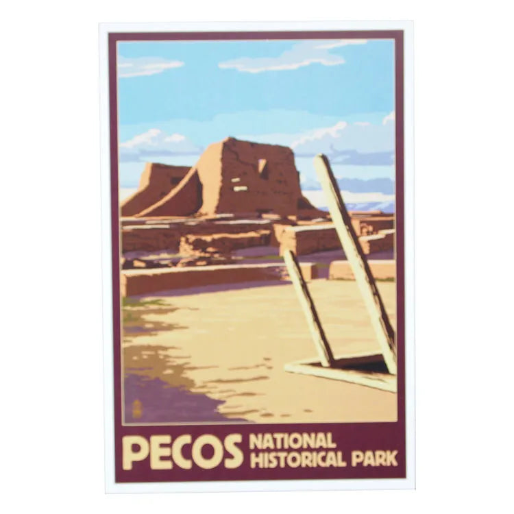 Pecos National Hist. Park Postcard - Mission Illustration