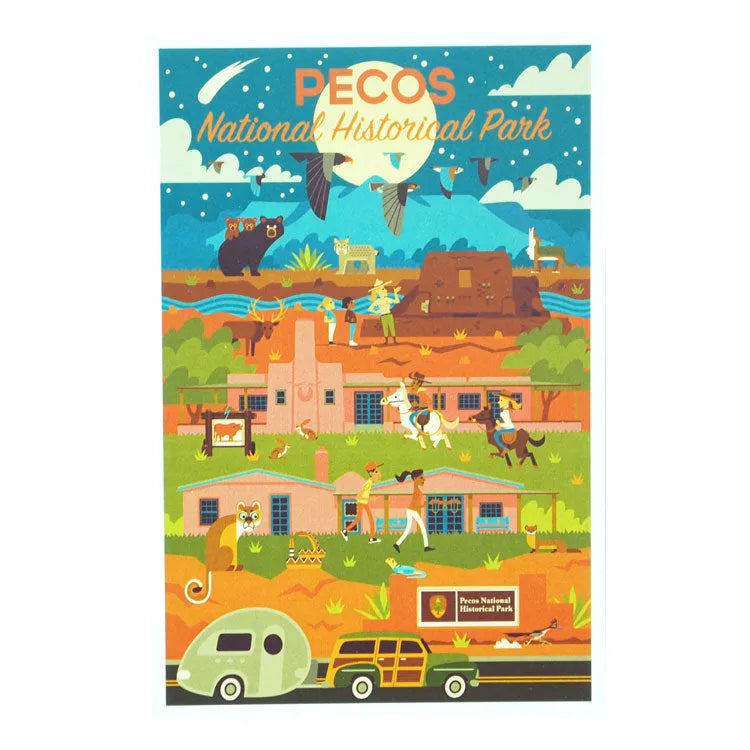 Pecos National Hist. Park Postcard - Geometric Night