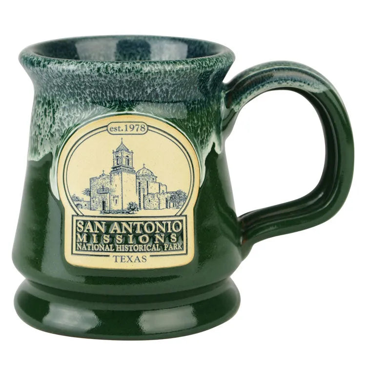 San Antonio Missions National Historical Park Footed Mug from Deneen Pottery