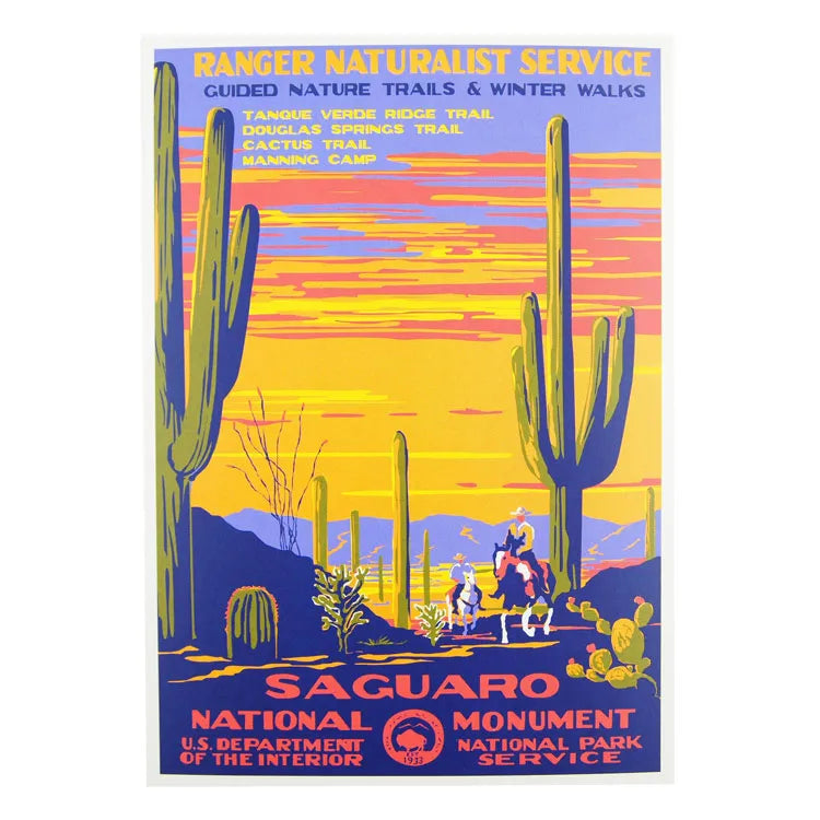 Saguaro National Park Postcard - WPA Style