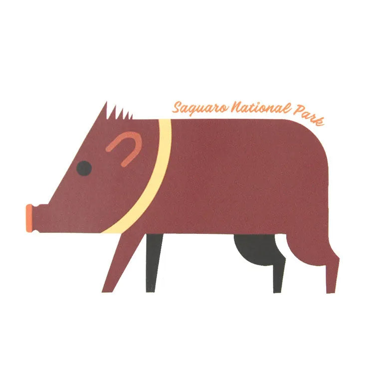 Saguaro National Park Sticker - Javelina Graphic