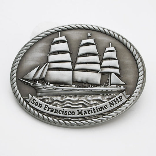 San Francisco Maritime NHP Tall Ship Belt Buckle