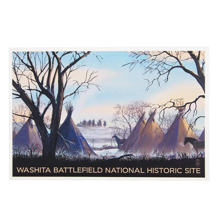 Washita Battlefield Postcard - Illustration