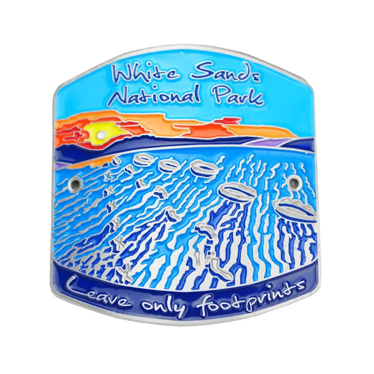 White Sands National Park Hiking Stick Medallion - Footprints