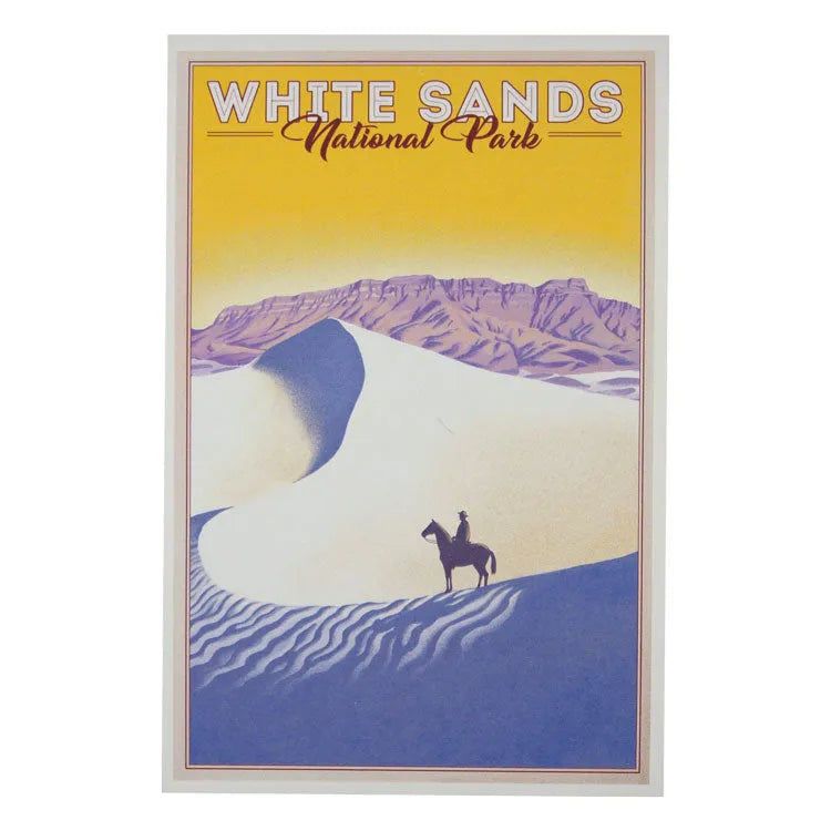 White Sands National Park Postcard - Ranger On Horseback