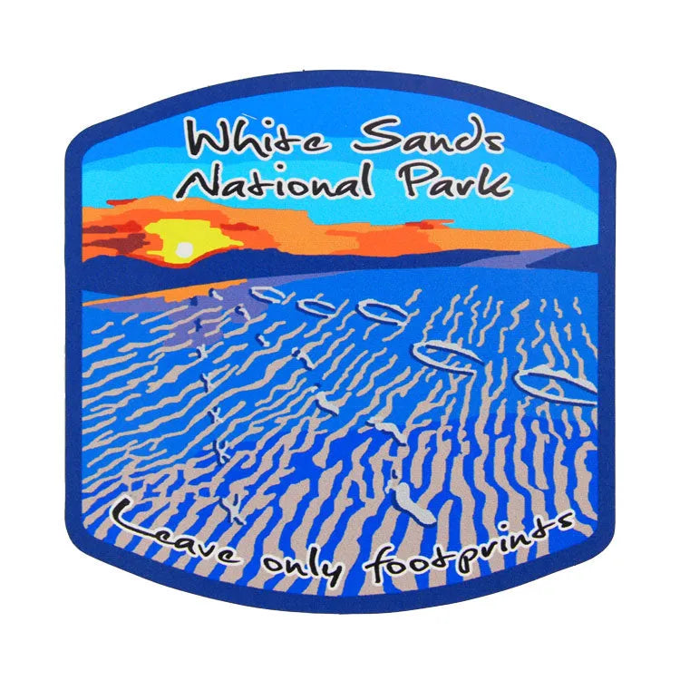 White Sands National Park Sticker - Footprints