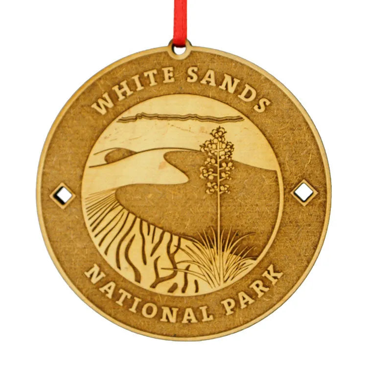 White Sands National Park Wood Ornament - Round Logo